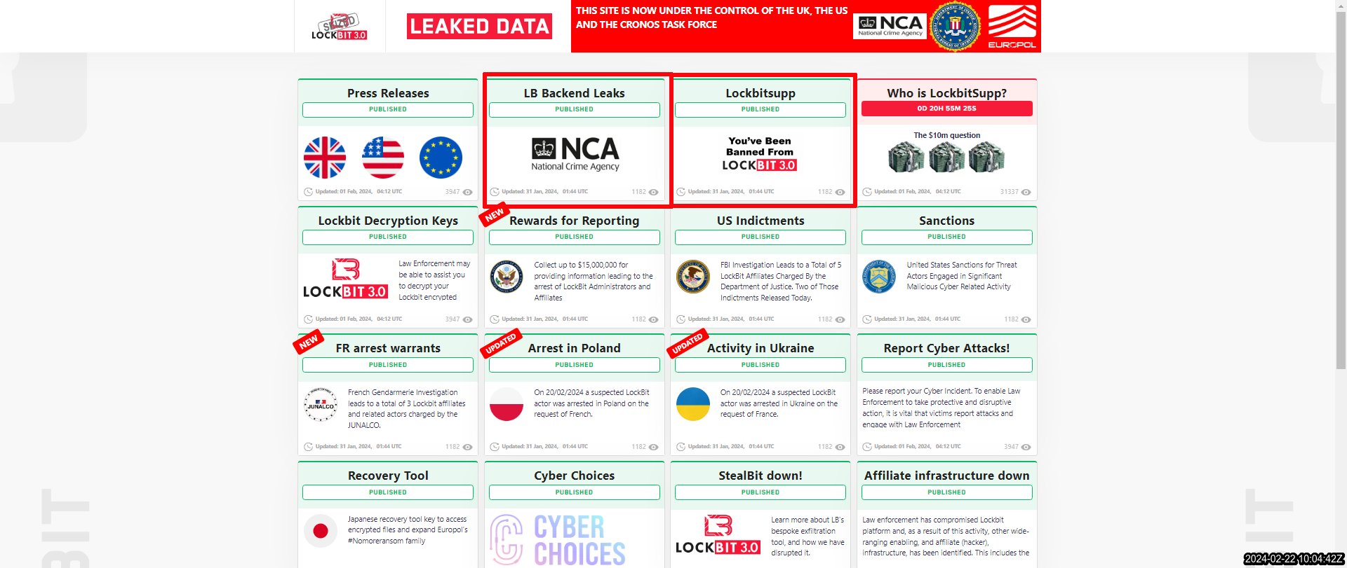 LockBit's leak site