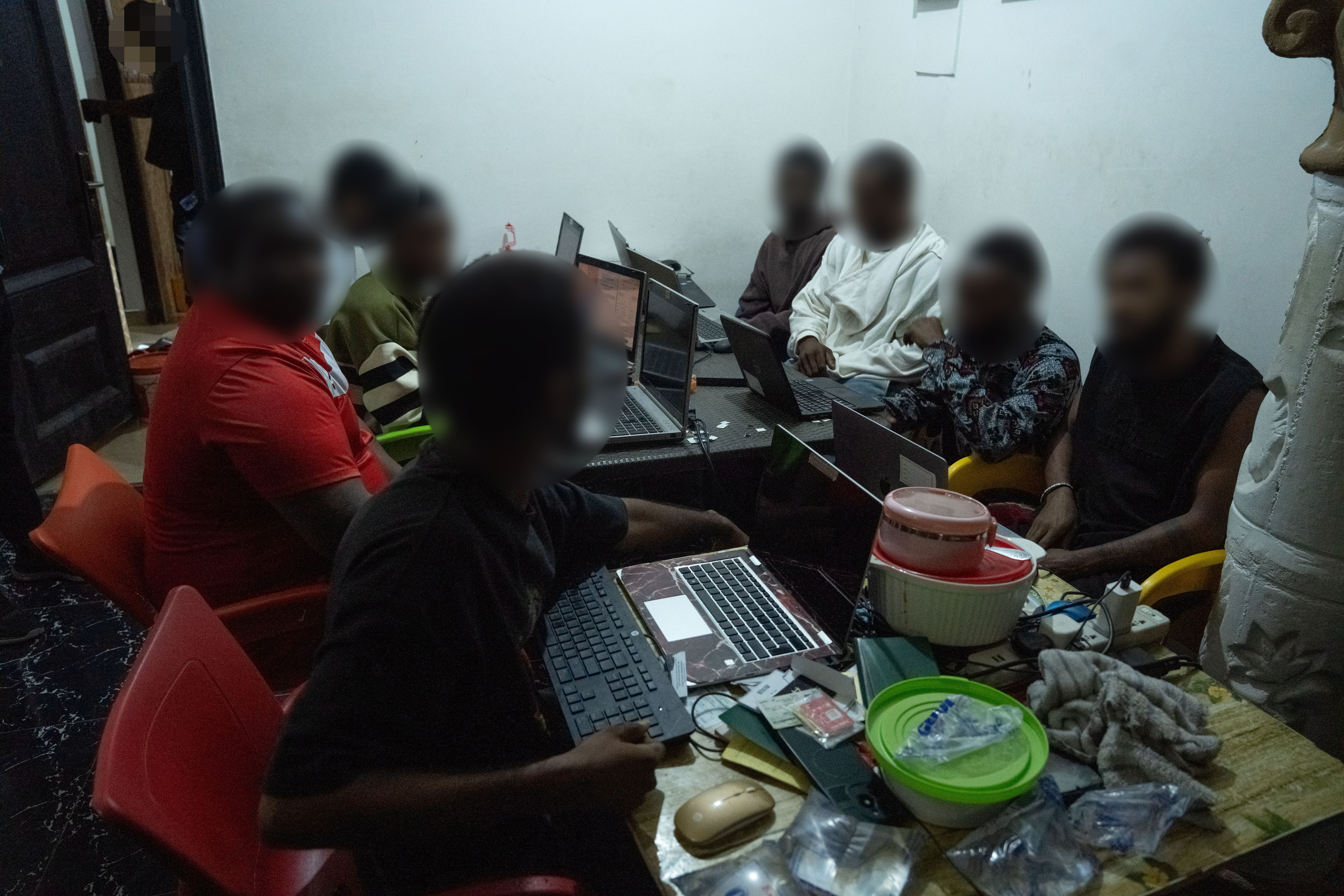 Inside suspected scam centre in Sasaabi Accra region of Ghana